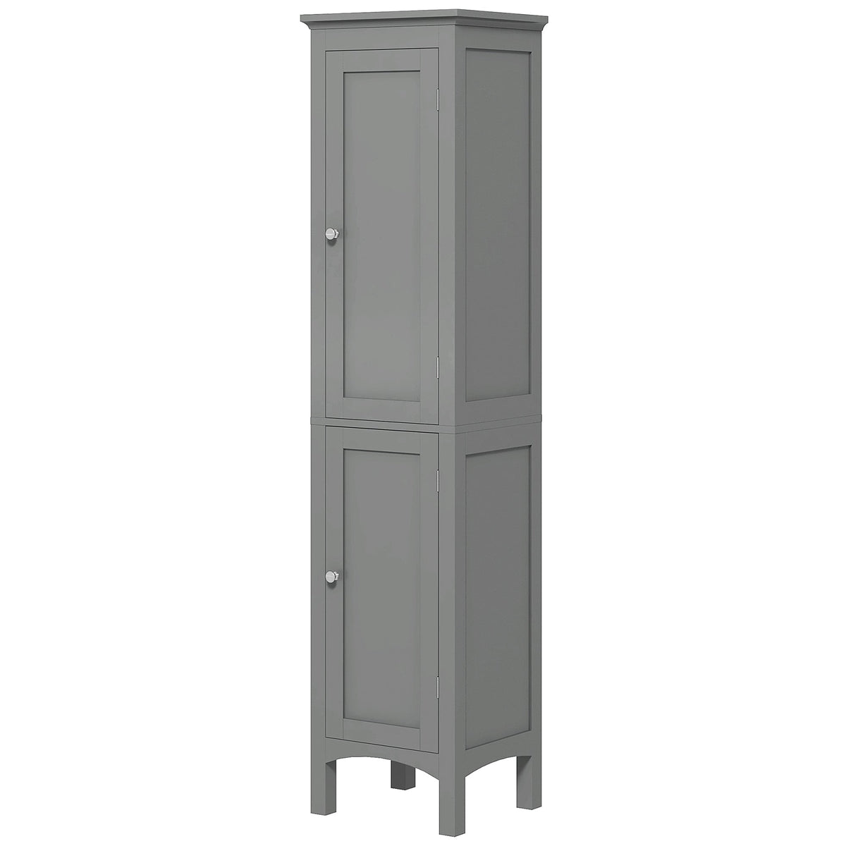 Tall Bathroom Cabinet, Freestanding Storage Organizer with Adjustable Shelves and Cupboards, 15" x 13" x 63", Black