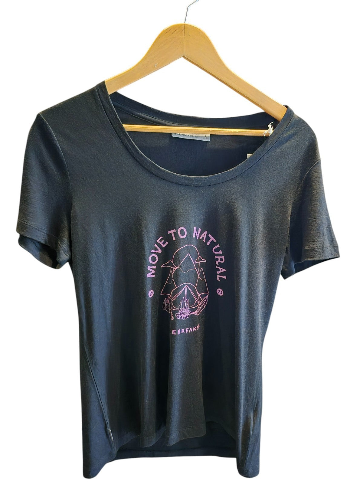Icebreaker Women's Tech Lite II Bicycle Print Scoop Neck Tee Shirts Large
