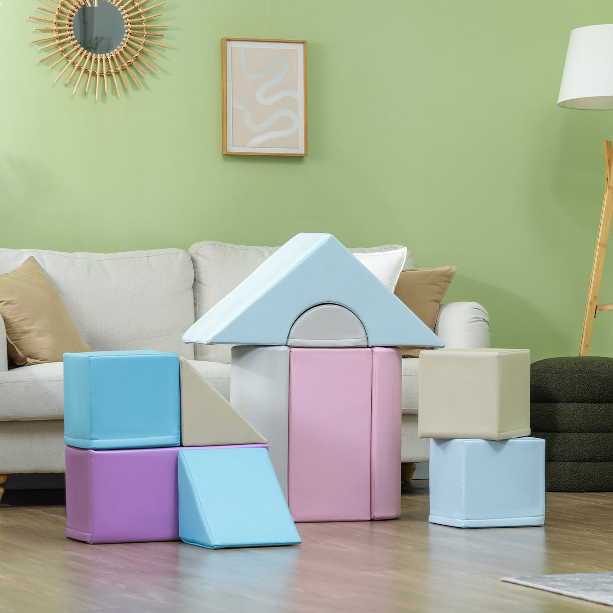 11 Piece Soft Play Blocks Kids Climb and Crawl Gym Toy Foam Building Multicolour