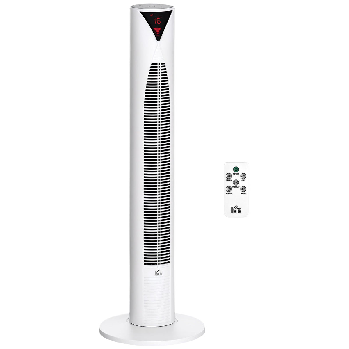 Freestanding Tower Fan Cooling for Home Bedroom with 3 Speed, 12h Timer, Oscillating, LED Sensor Panel, Remote Controller, Black