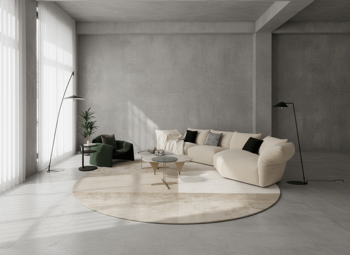 Earth-Tone Abstract Bamboo Silk Area Rug