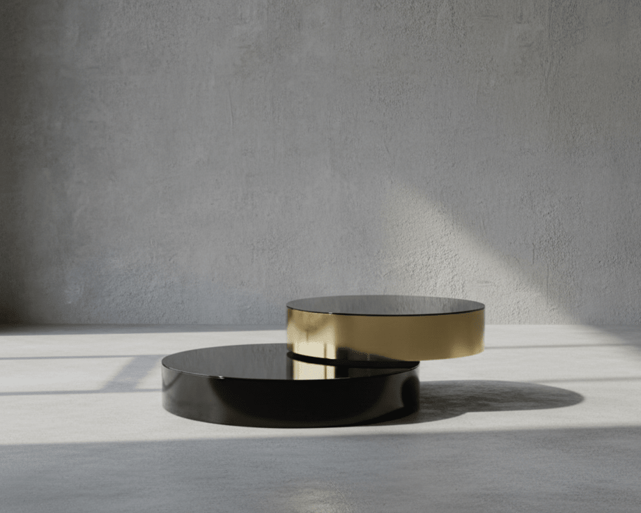 Eclipse Gold and Black Layered Coffee Table