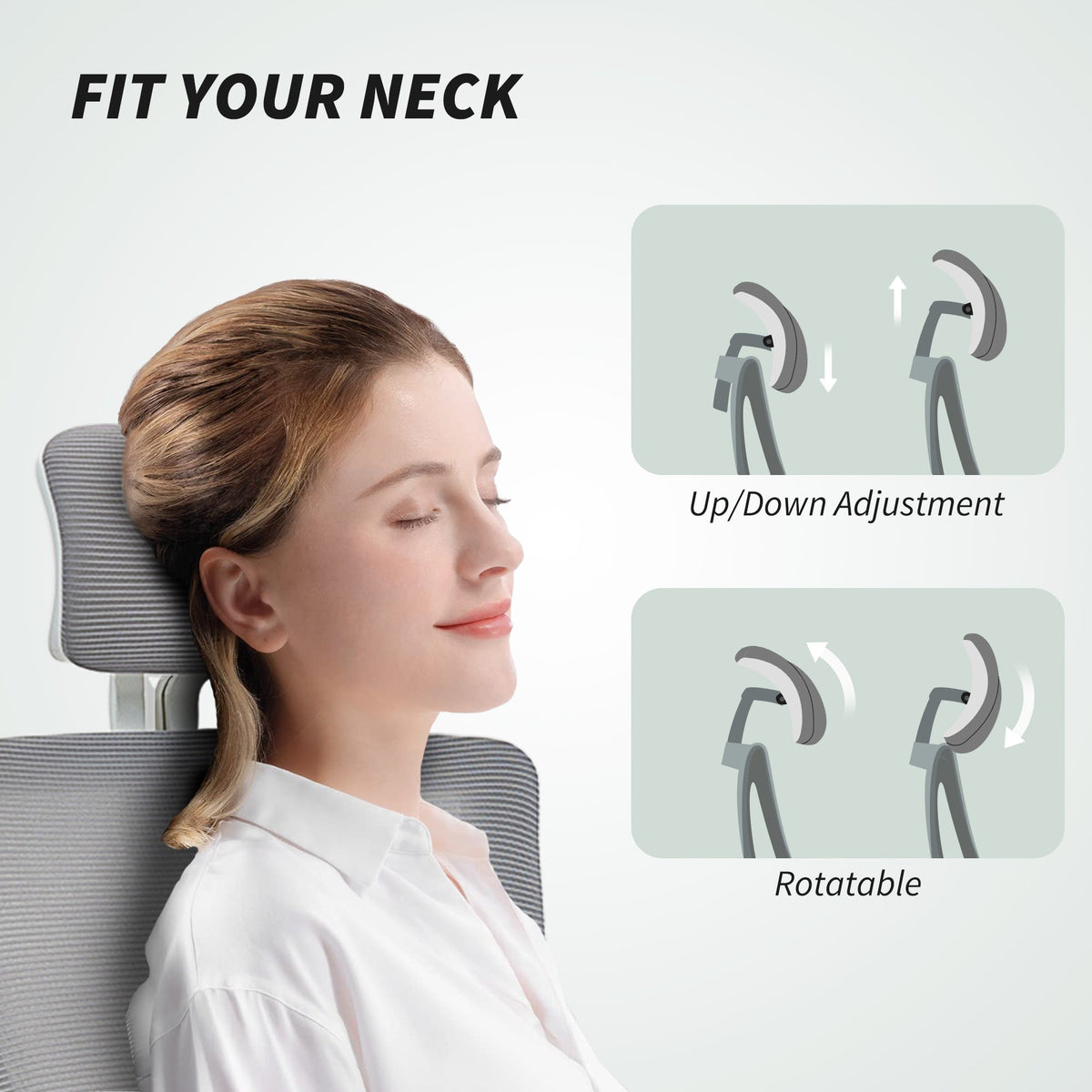 Ergonomic Office Chair, Swivel Desk Chair with Adjustable Lumbar Support, Headrest and Height, Flip-up Armrests, Beige