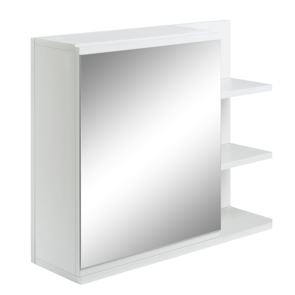 Medicine Cabinet with Mirror, Wall Mounted Bathroom Mirror Cabinet, Bathroom Wall Cabinet with 3 Open Shelves, Natural
