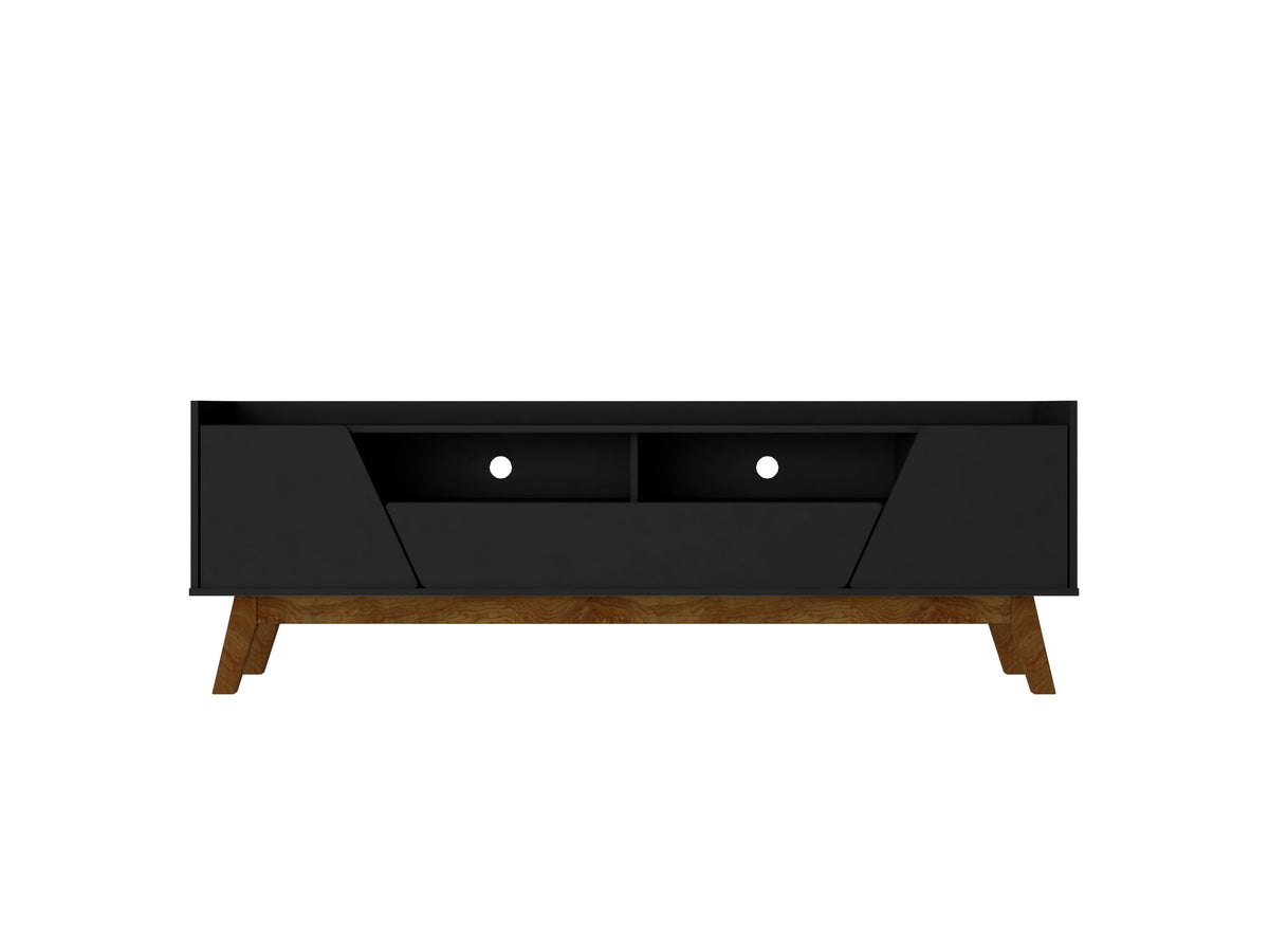 Malmo Modern 70.8" TV Stand with 2 Drawers - Black/Brown