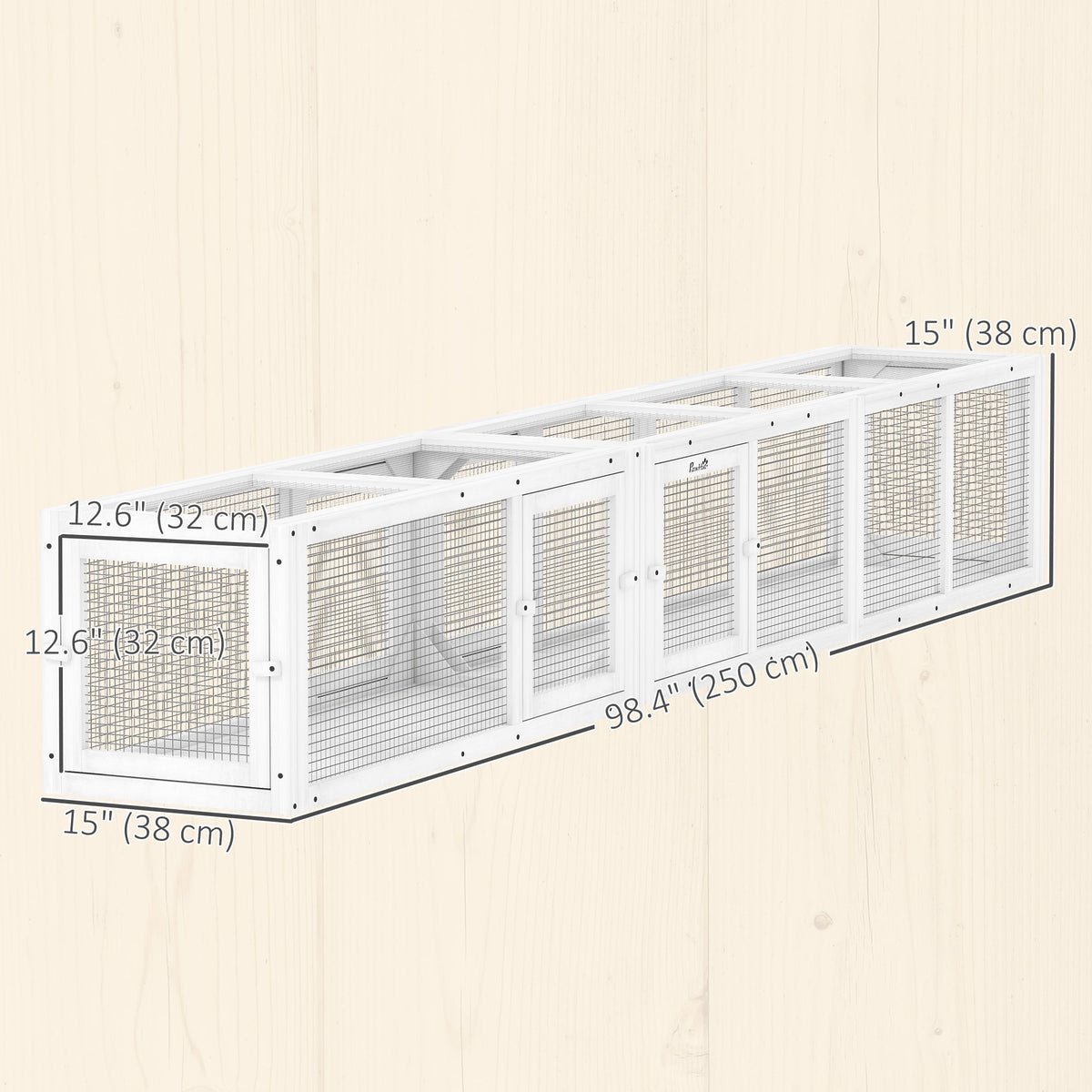 Cat Tunnel, Outdoor Cat Enclosure with Combinable Design, 8 Doors, 98" Kitty Toys for House, Window, Cage, Dark Grey