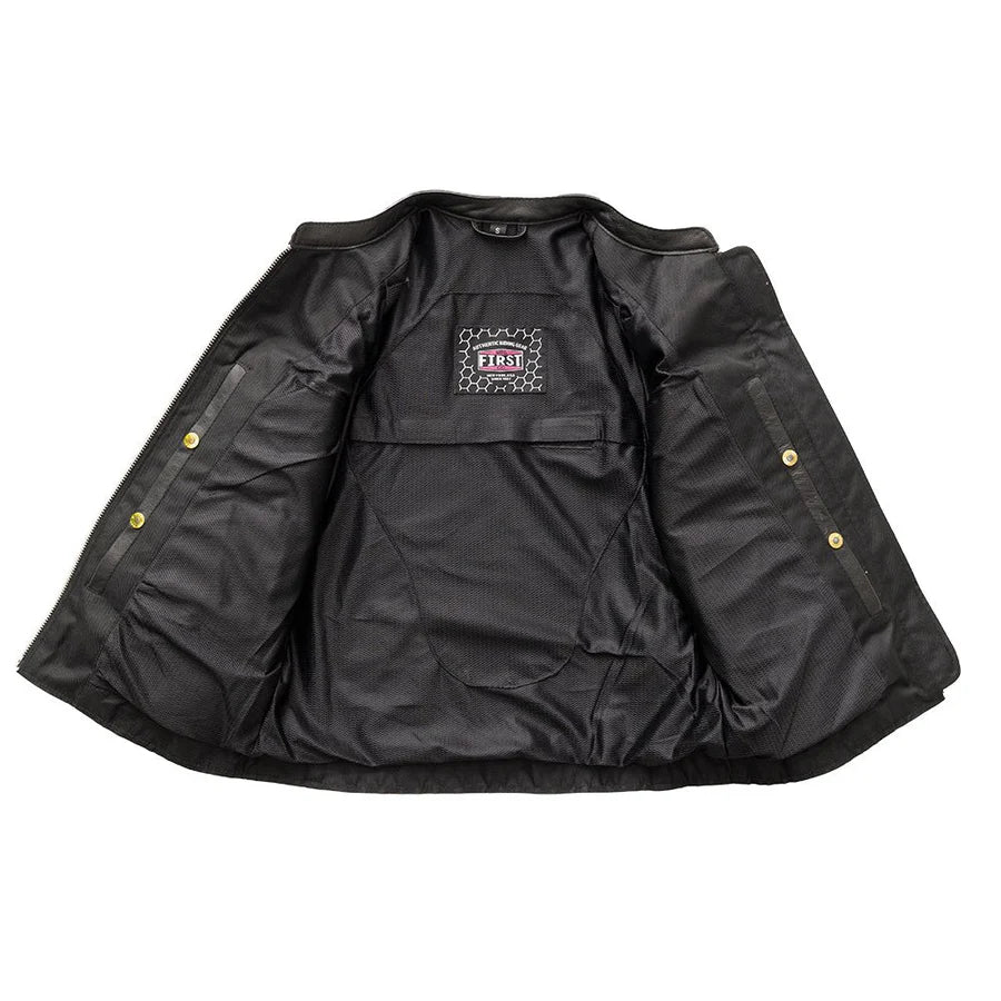 Women’s Motorcycle Leather Jacket. Lightweight Cowhide with Armor Pockets