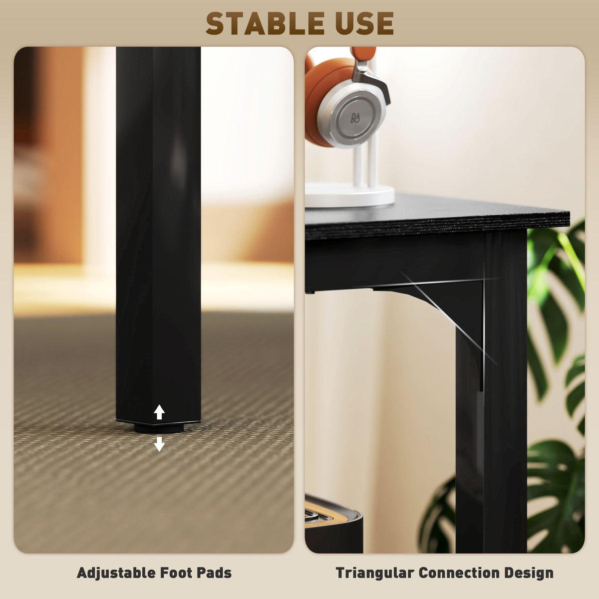 71" Computer Desk, Desktop Desk with Metal Legs, Distressed Black
