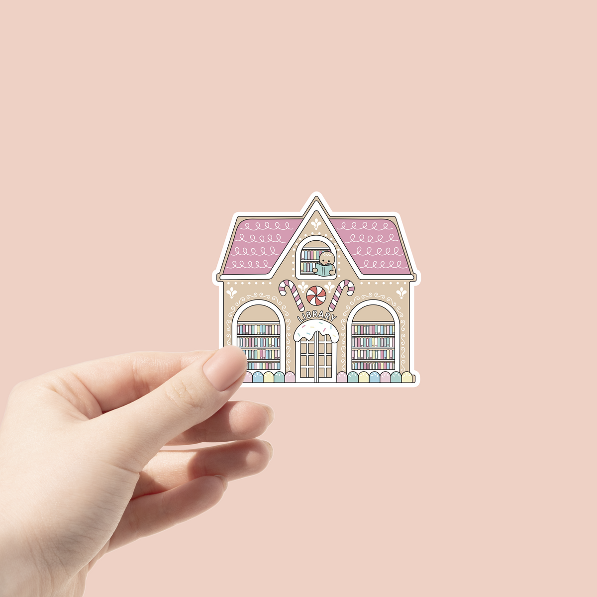 Gingerbread Library Sticker