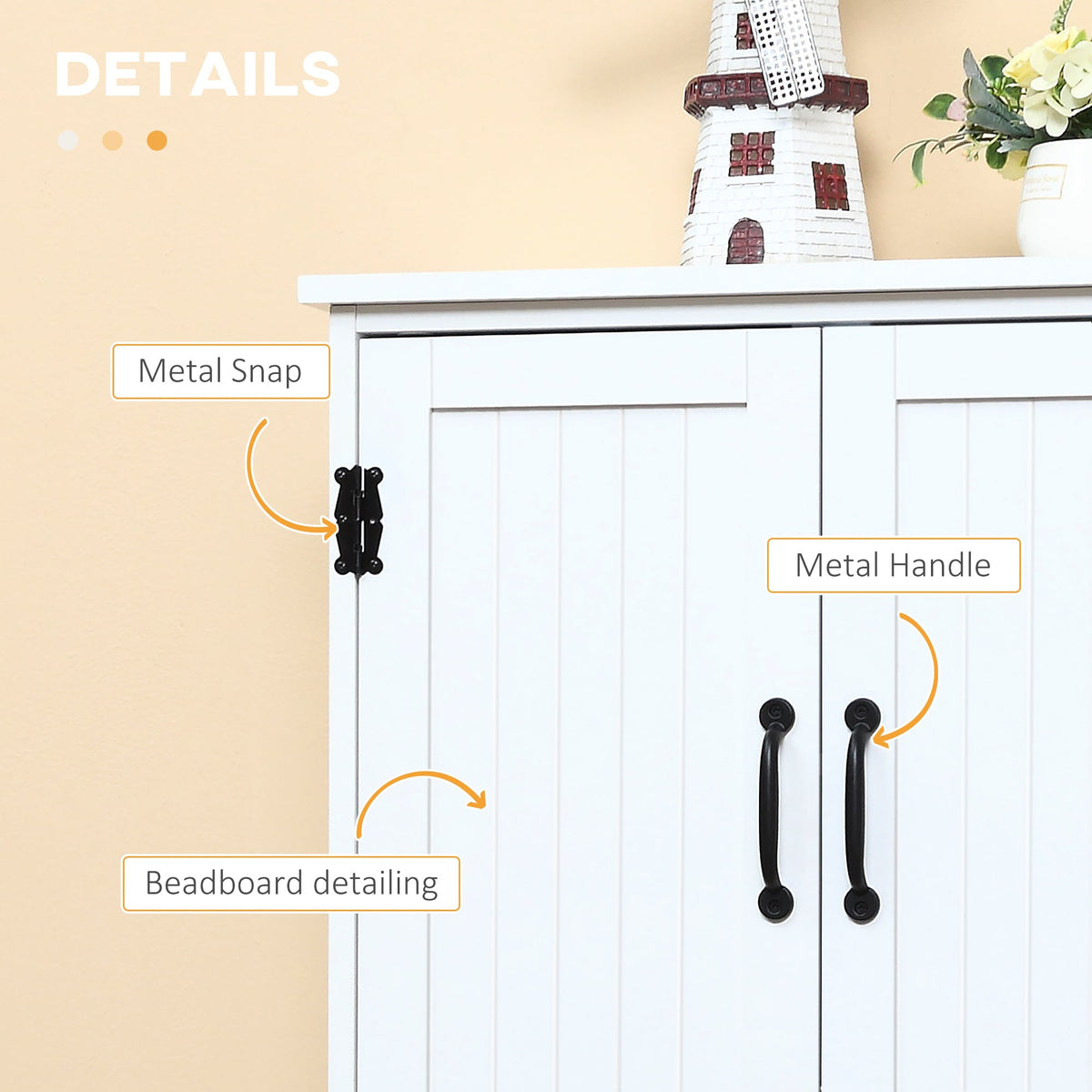 48" 4-Door Storage Cabinet Multi-Storey Large Space Pantry with Adjustable Shelves Black