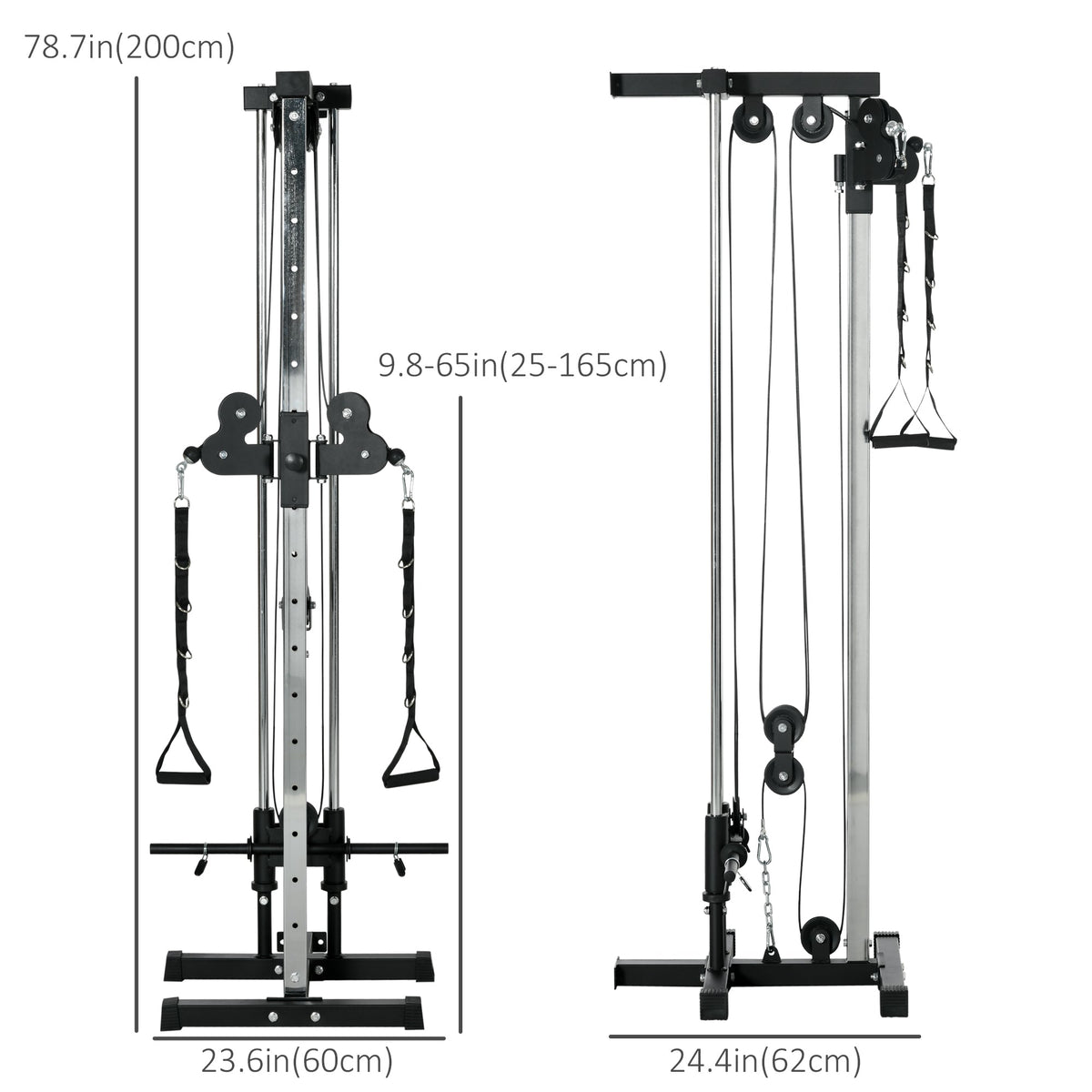 Wall Mount Cable Station, 15 Positions Adjustable Dual Pulley Machine Cable Crossover Machine Home Gym Equipment