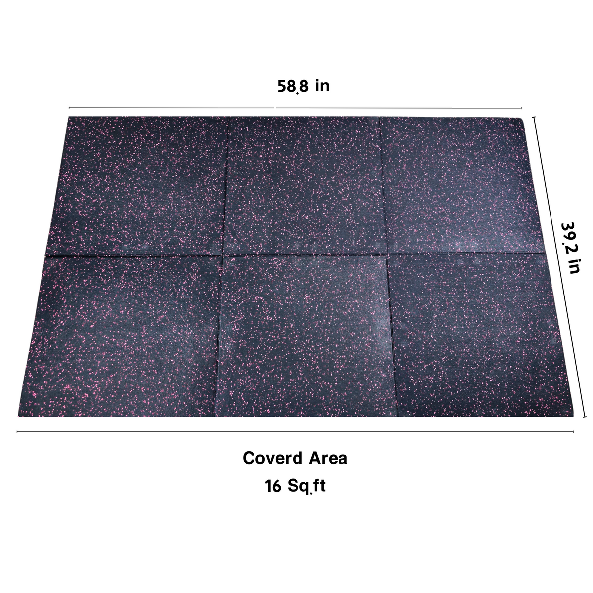 HAJEX Hard Floor Mats for Gym - Pack of 6