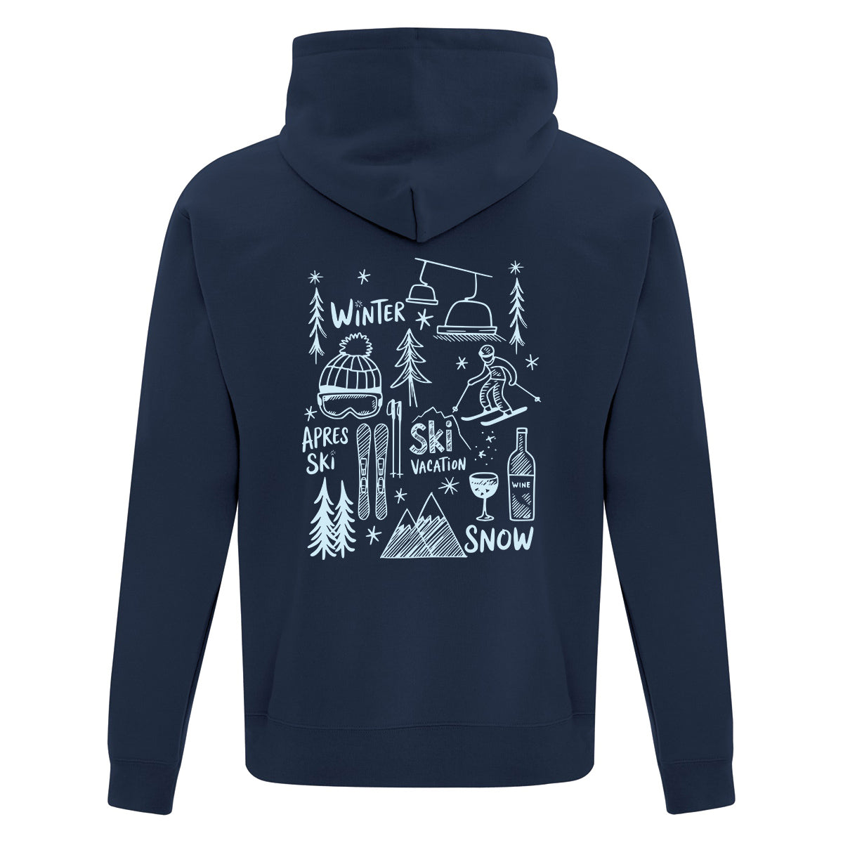Hoodie Ski Doodles imprimé