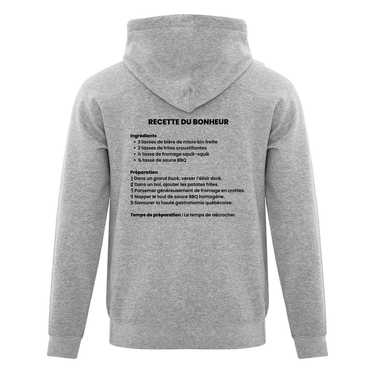 Hoodie "Recette du bonheur" imprimé