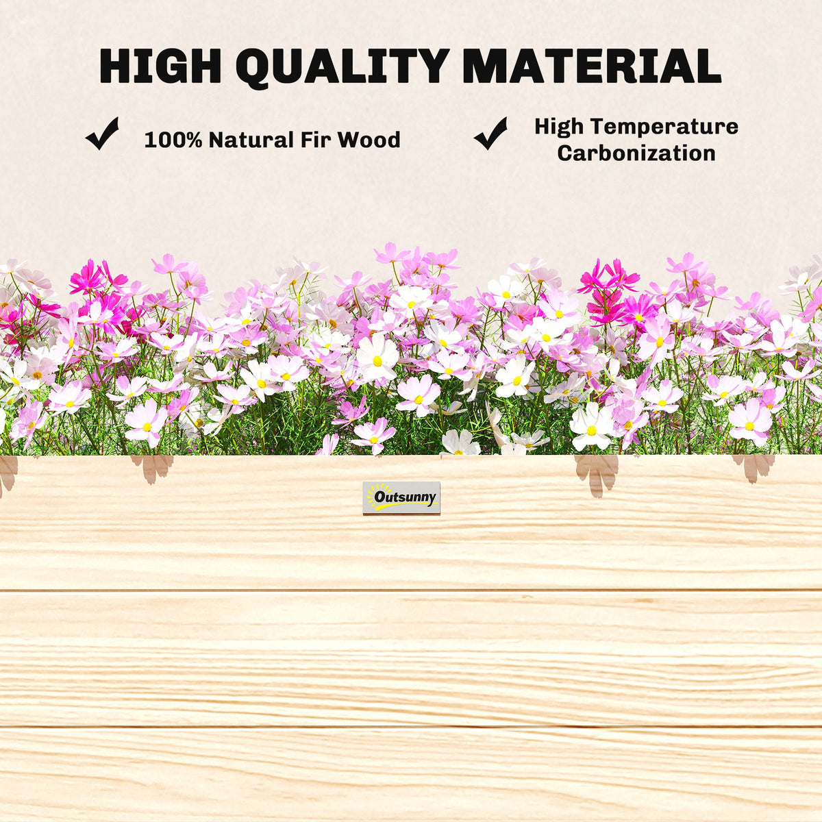 3.3 x 1.2 x 1.2 ft Garden Raised Bed Planter Grow Containers for Outdoor Patio Plant Flower Vegetable Pot, Carbonized