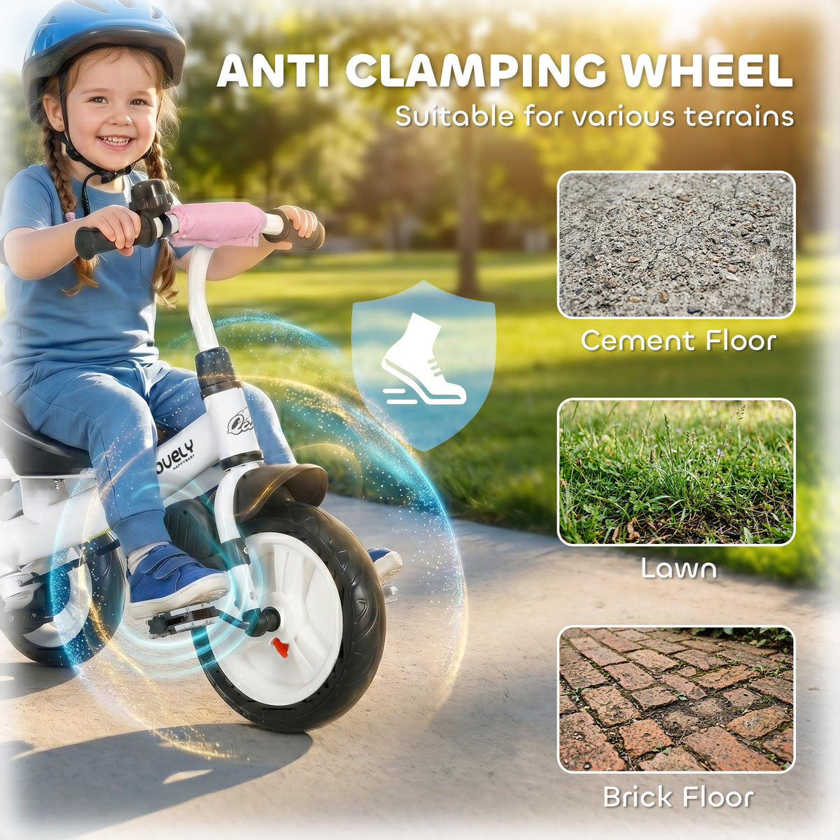 6 in 1 Tricycle for Toddler 1-5 Years with Parent-Push Handle, Dark Blue