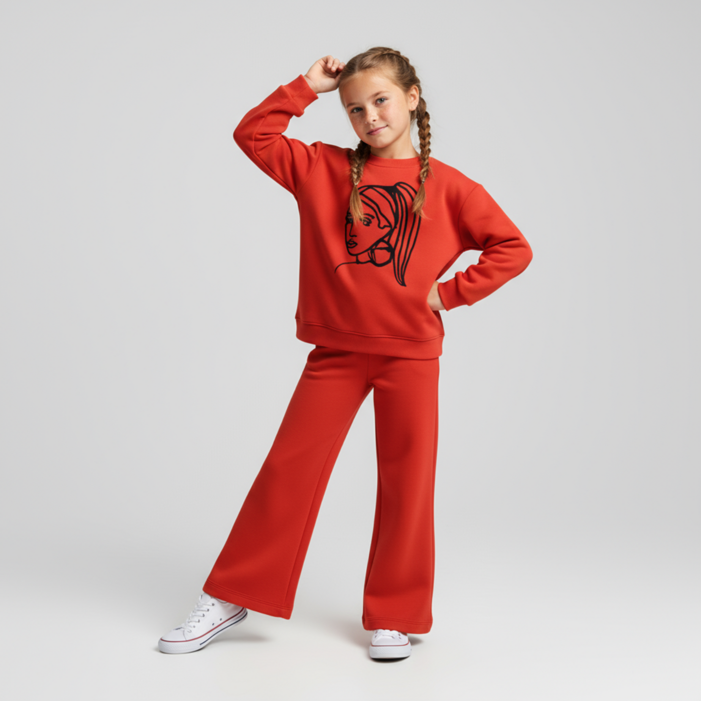Stylish Flare Girls Cotton Set
