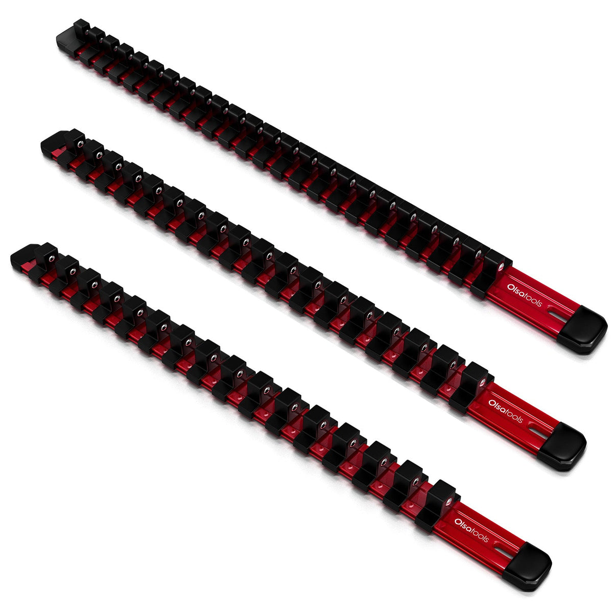 Aluminum Socket Organizer Rails With Rubber End Caps