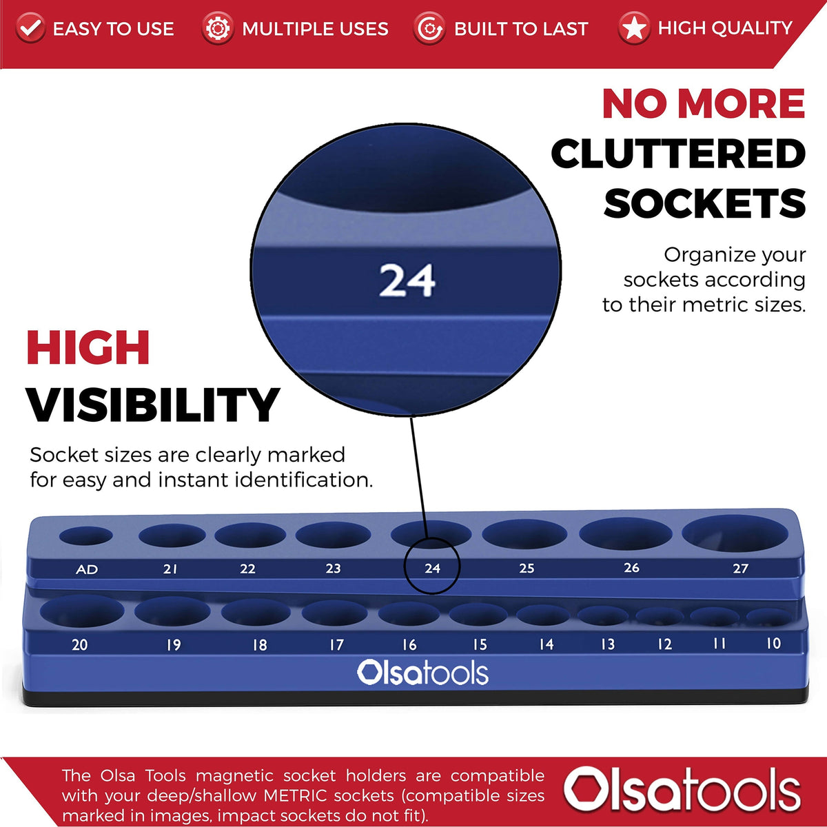 2-Row Magnetic Socket Holders
