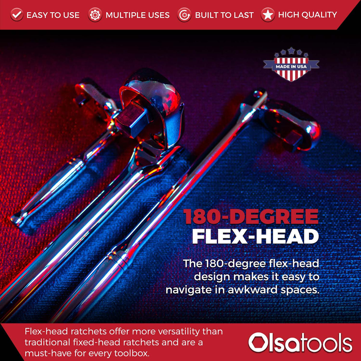 Flex Head Ratchet - 90 Tooth