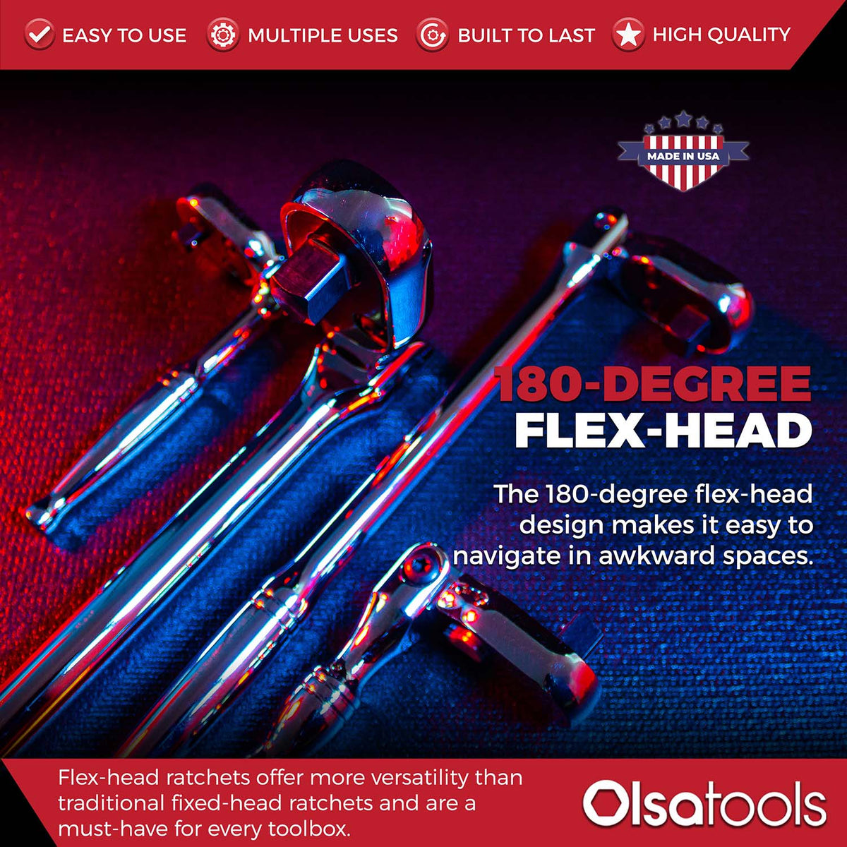 Flex Head Ratchet - 90 Tooth