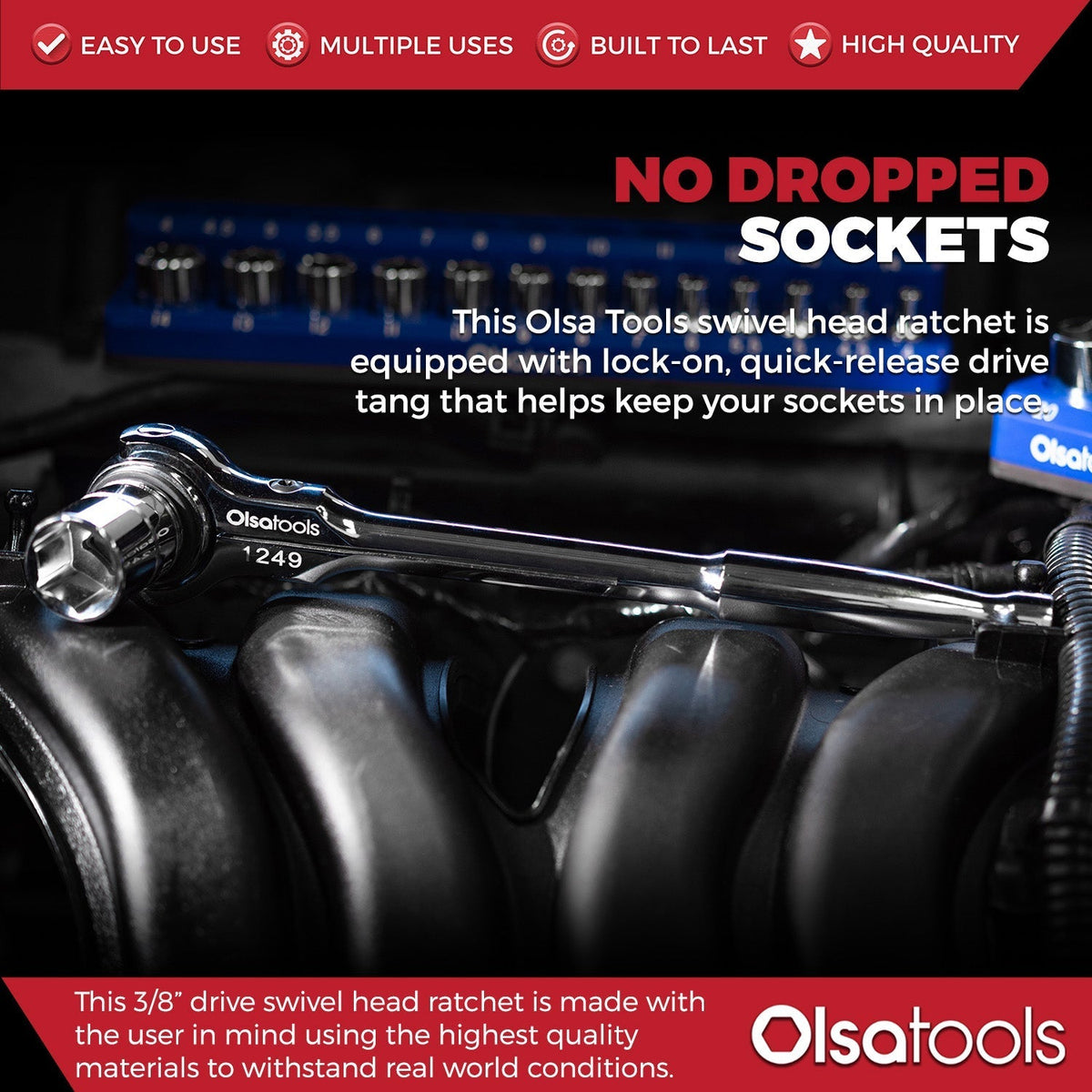 Swivel Head Ratchet - 90 Tooth Round Head