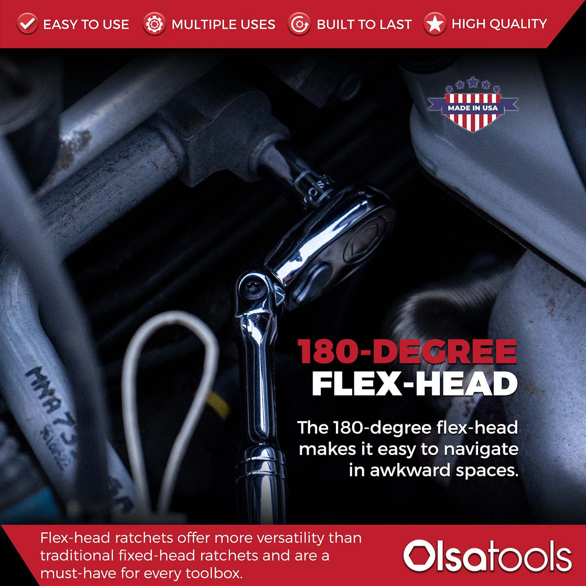 Flex Head Ratchet - 90 Tooth