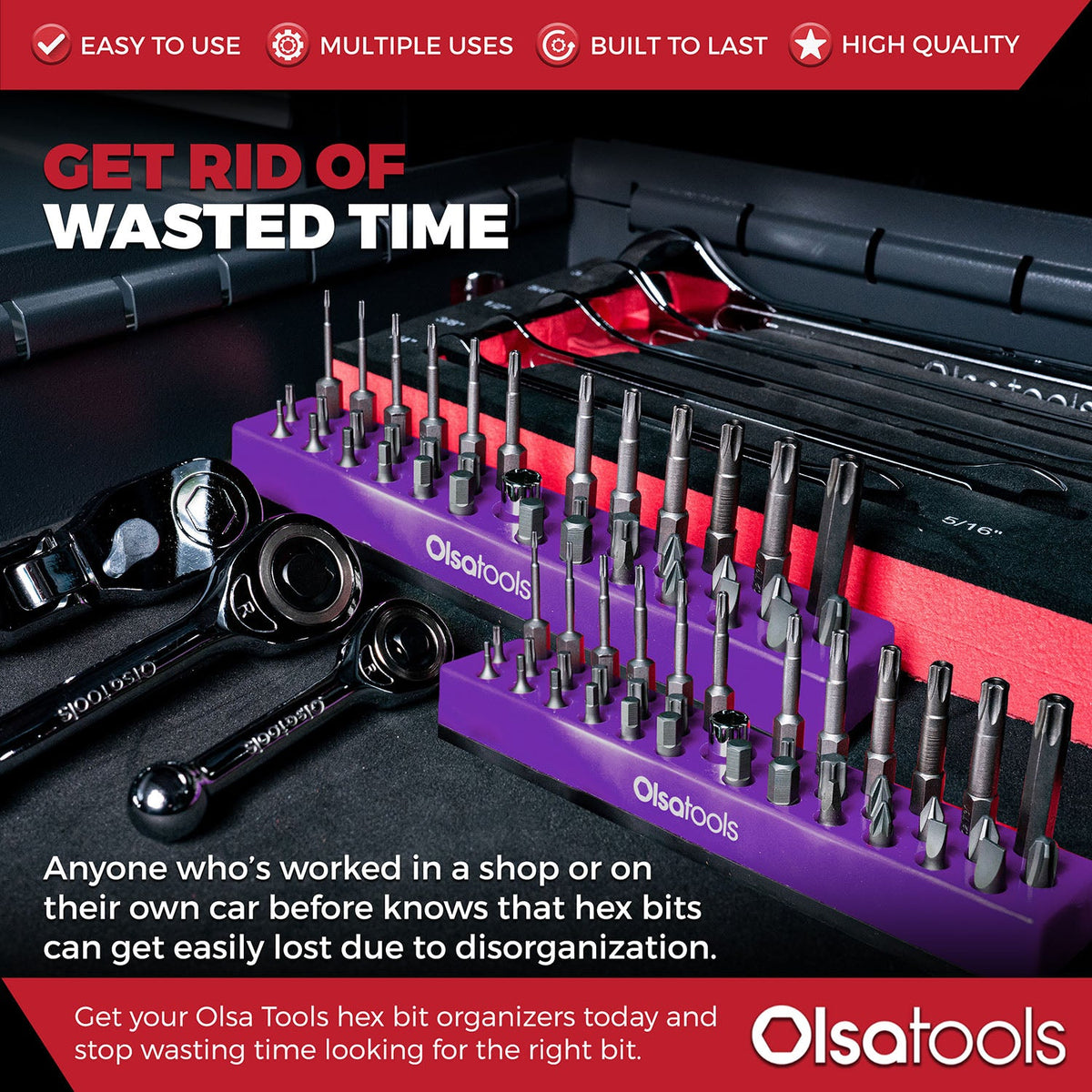 Magnetic Hex 1/4" Bit Organizer