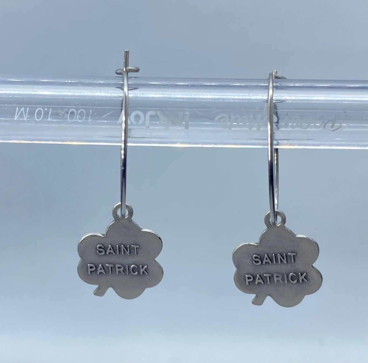 Clover Shaped St. Patrick Medal Earrings