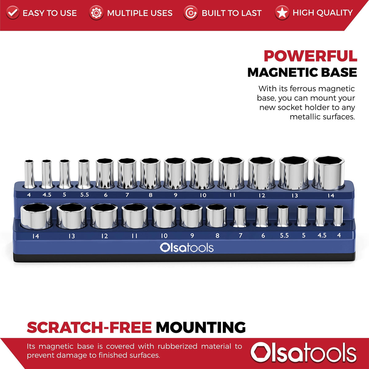 2-Row Magnetic Socket Holders