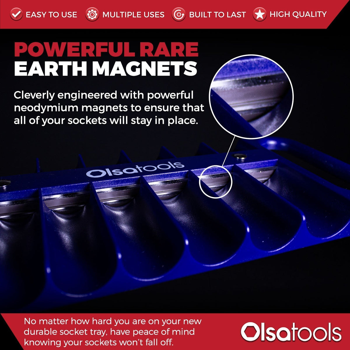 Magnetic Portable Socket Organizer Tray