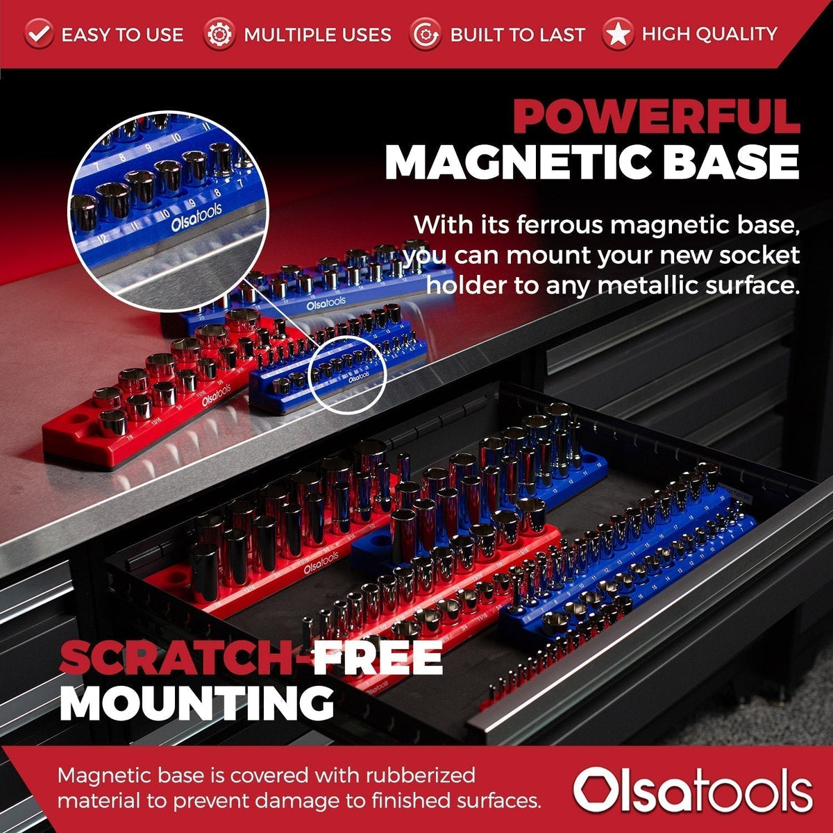 2-Row Magnetic Socket Holders