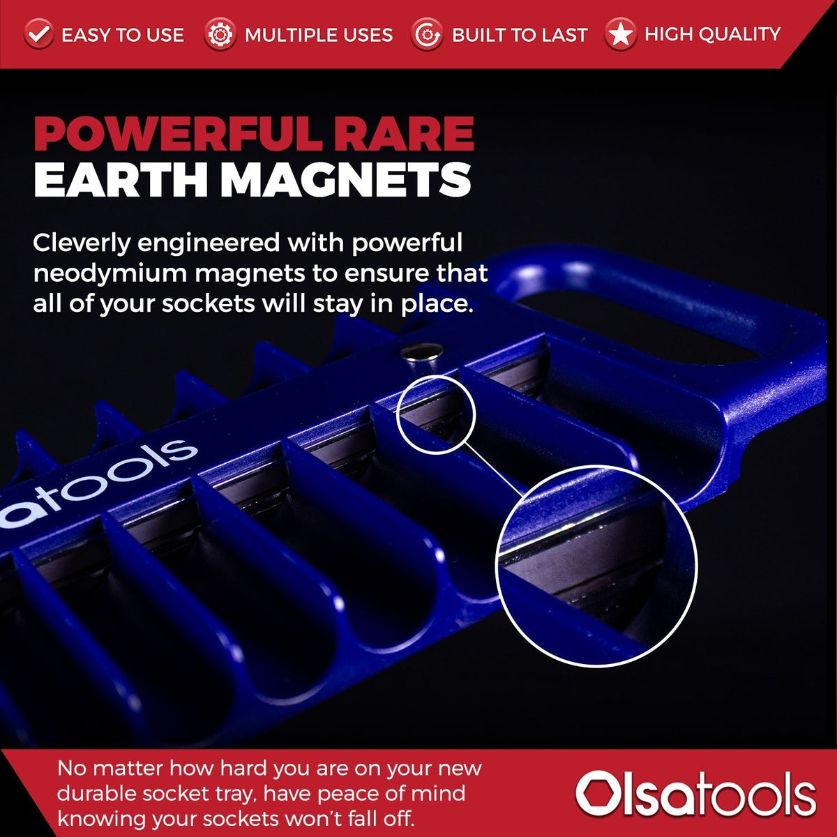 Magnetic Portable Socket Organizer Tray