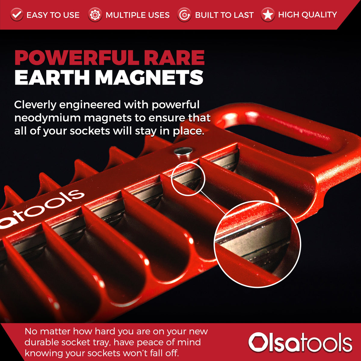 Magnetic Portable Socket Organizer Tray