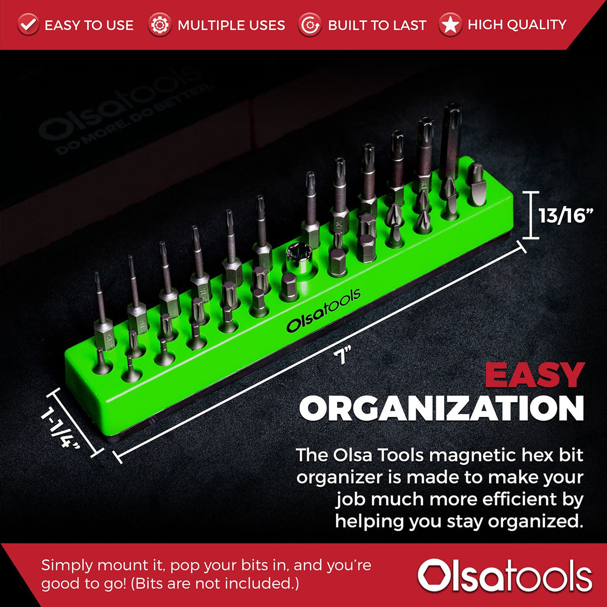 Magnetic Hex 1/4" Bit Organizer