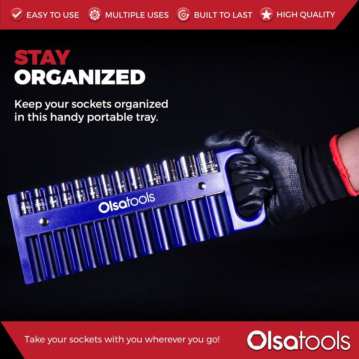 Magnetic Portable Socket Organizer Tray