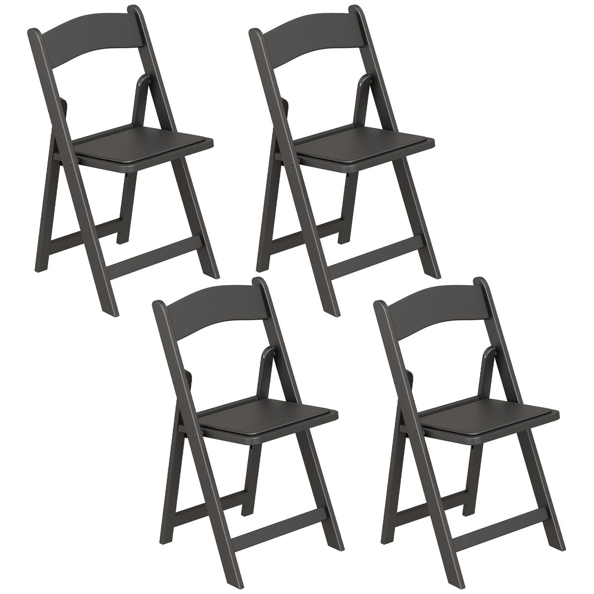 4 Pack Folding Chairs, Foldable Resin Chair with Padded Seat, Portable Indoor Outdoor Seat for Office Events Dining