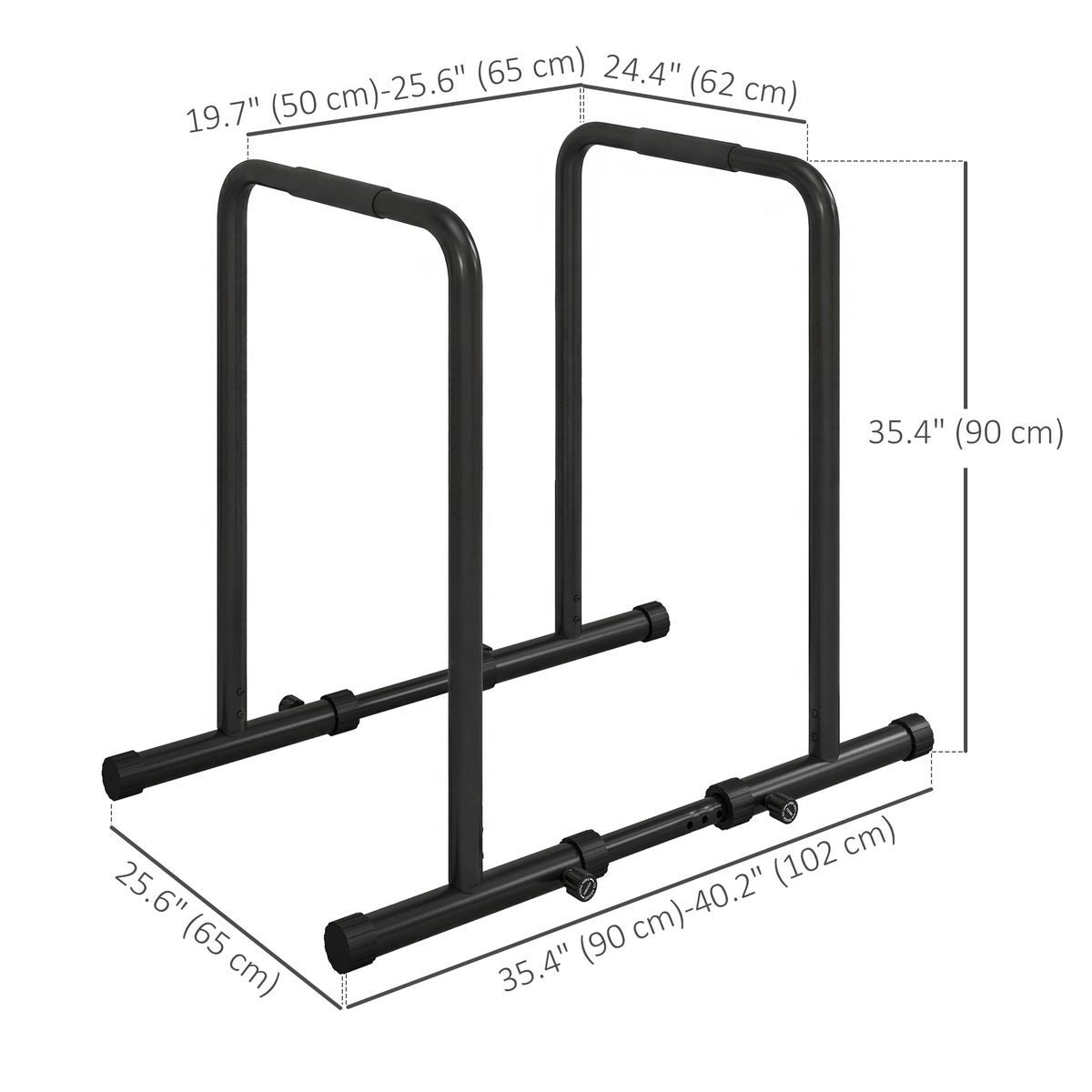 Adjustable Dip Station, Push Up Bars with 6 Width and 2 Height Levels for Home Gym Fitness Workout