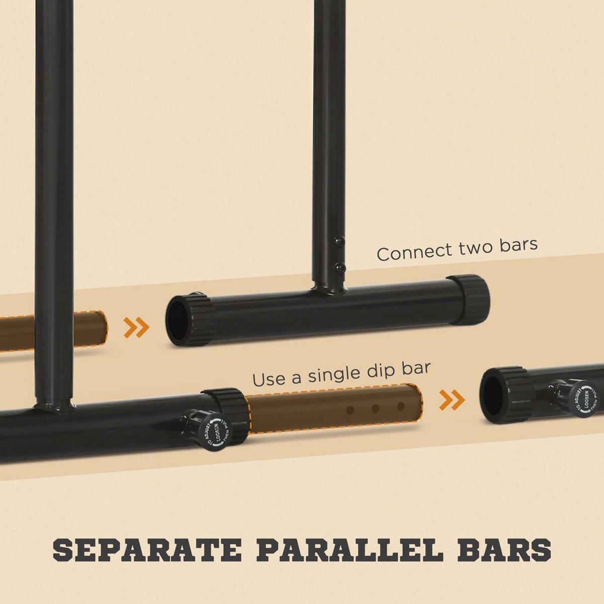 Adjustable Dip Station, Push Up Bars with 6 Width and 2 Height Levels for Home Gym Fitness Workout