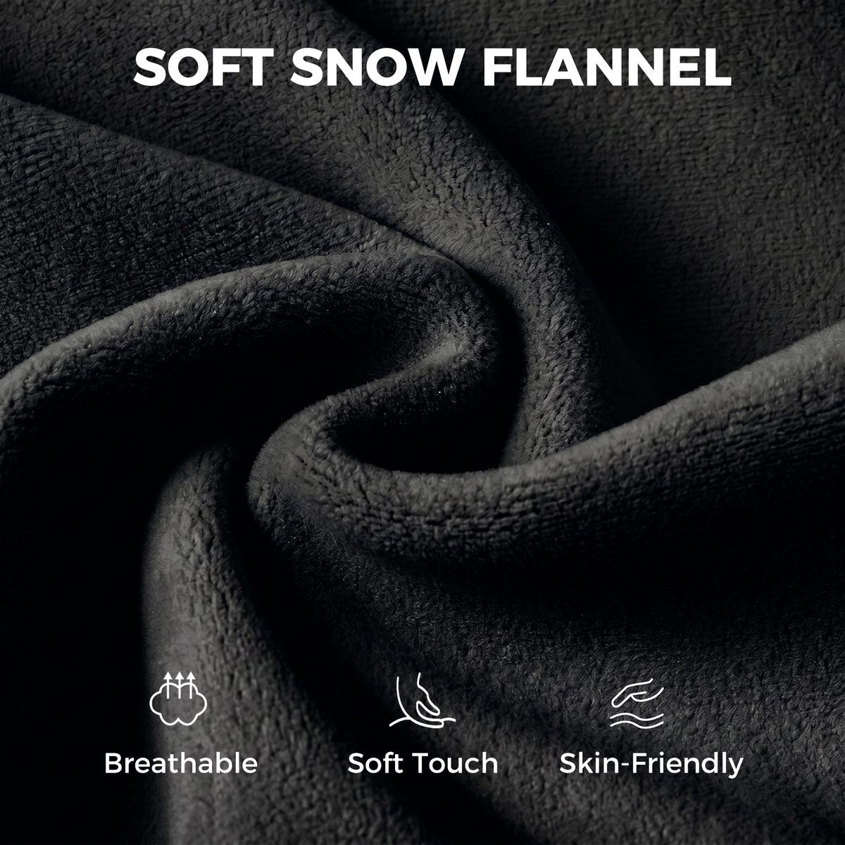 Office Chair with Foot Rest, Ergonomic Reclining Computer Gaming Chair w/ Snow Flannel Fabric, Thick Cushion, Black