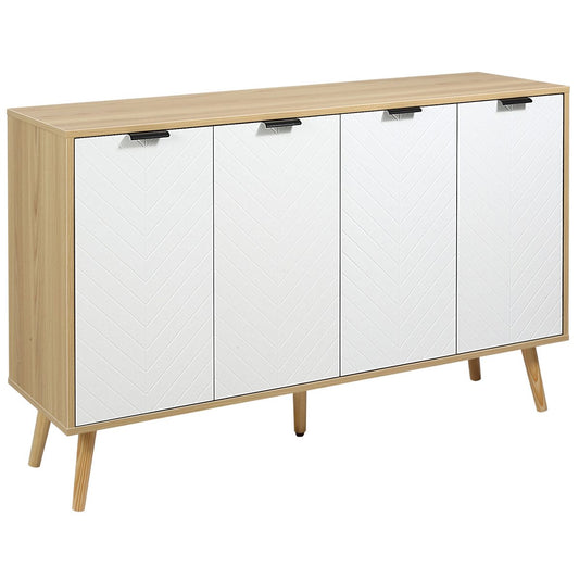 Modern Sideboard and Buffet, Dining Room Cabinet with Adjustable Shelves and 3 Doors, Black
