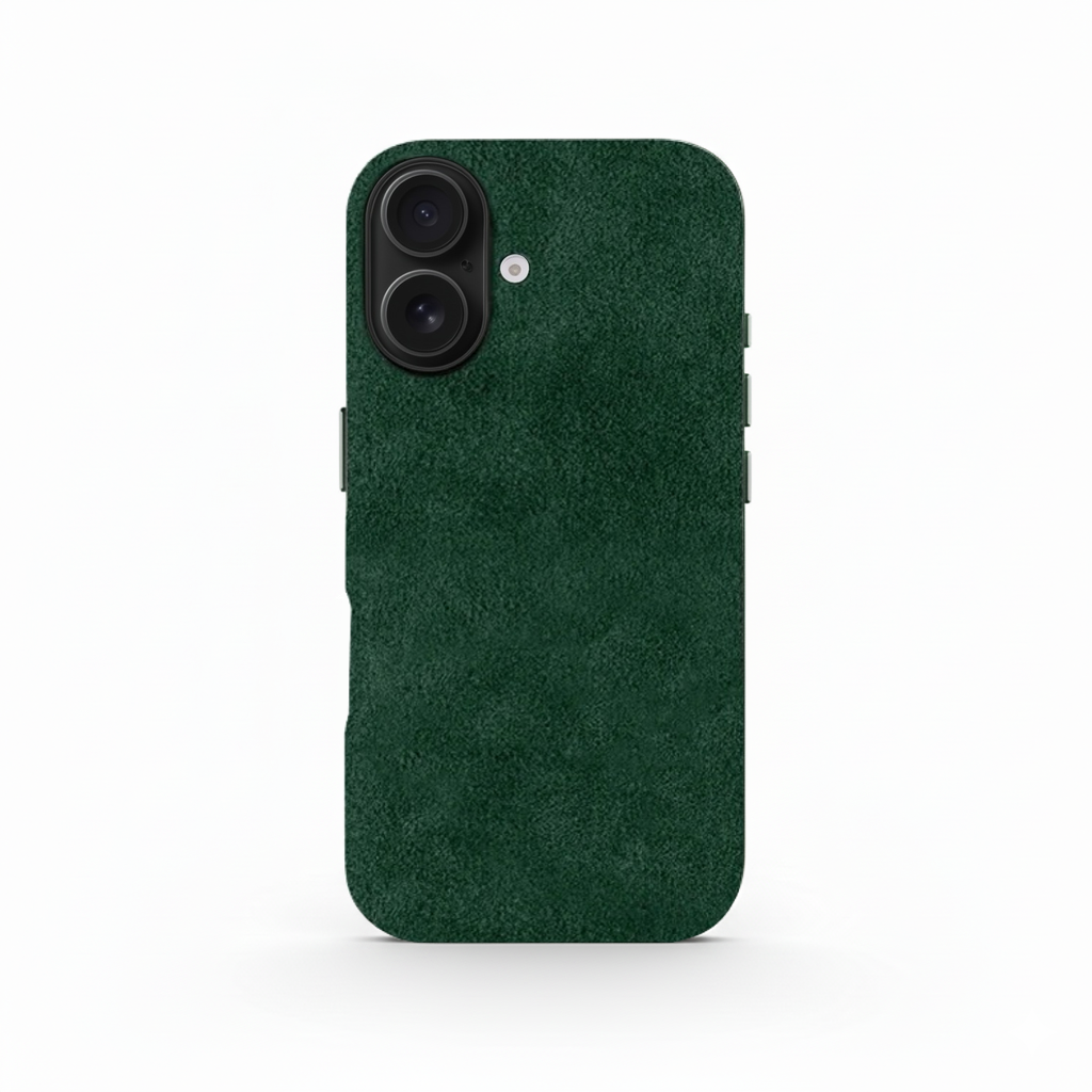 Green Alcantara Case For iPhone 16
