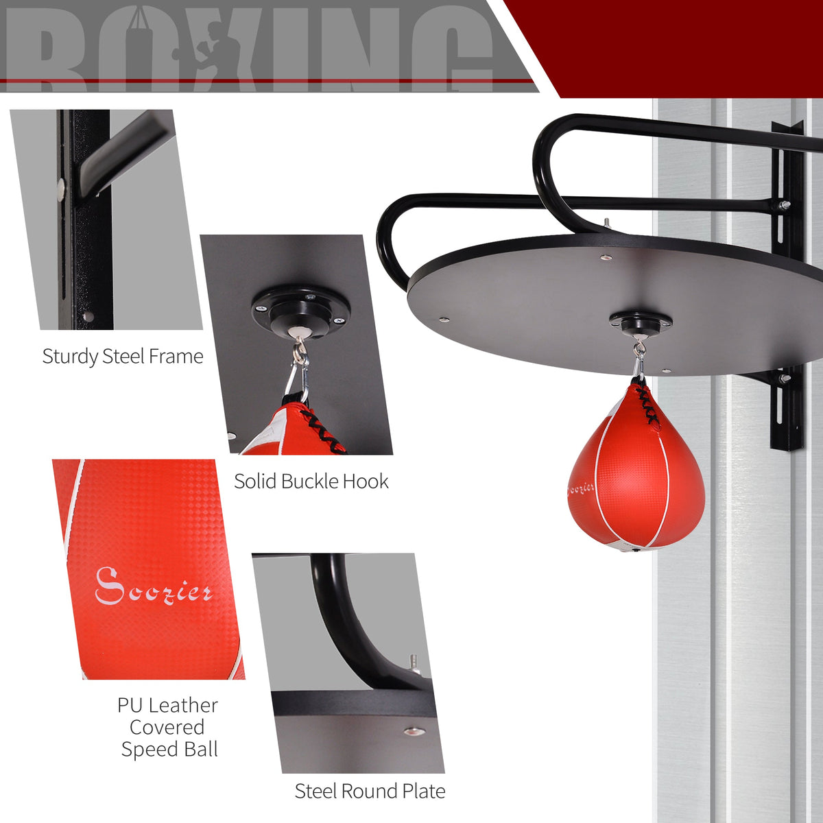 Wall-mounted Speed Bag Boxing Platform with Adjustable Height