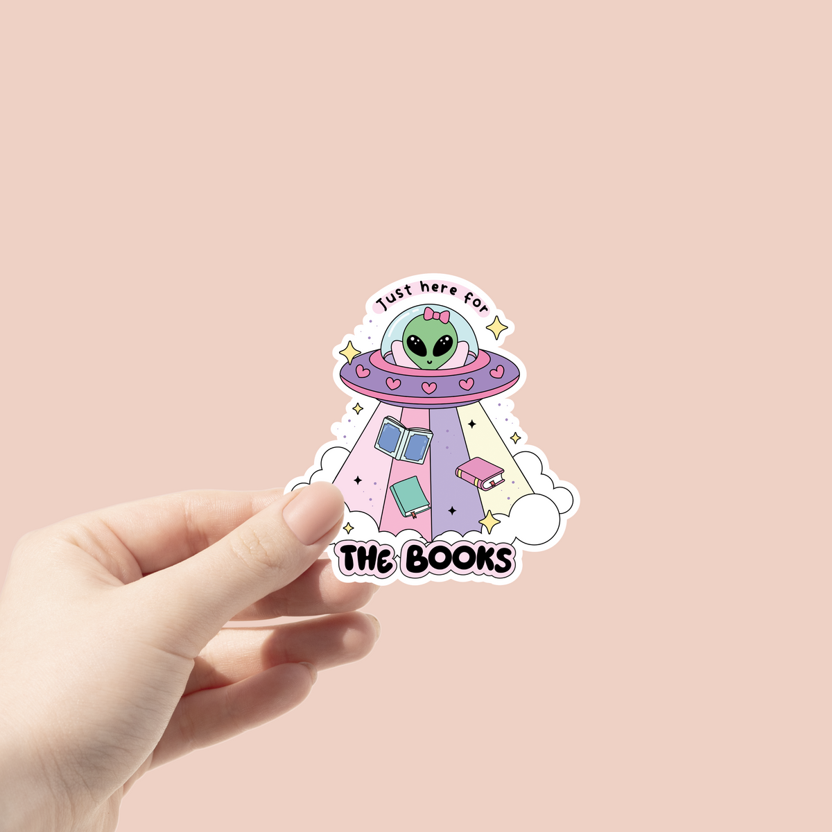 Just here for the books Sticker