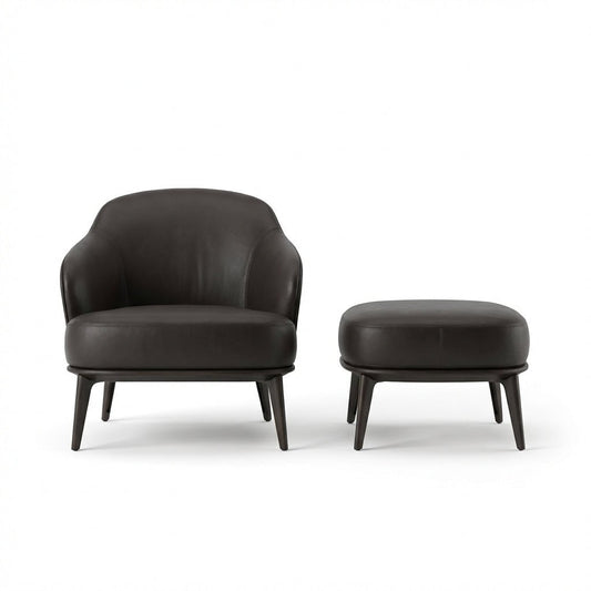 Kensington Leather Lounge Chair and Ottoman