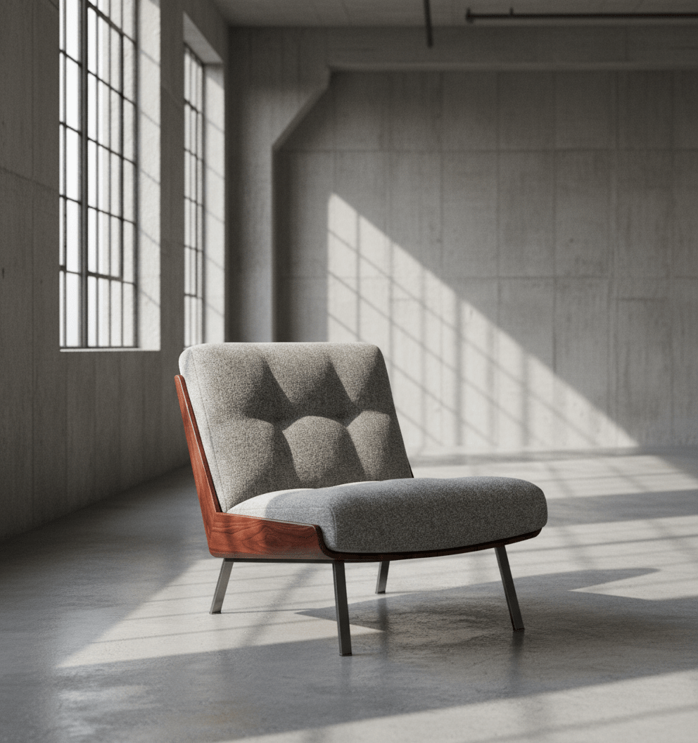Kyler Mid-Century Modern Slipper Chair