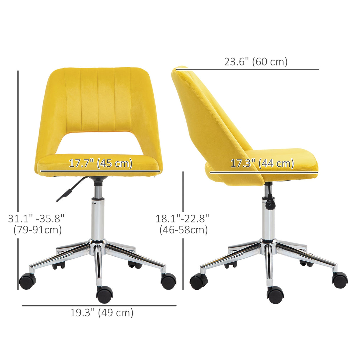 Mid Back Office Chair Velvet Fabric Swivel Scallop Shape Computer Desk Chair, Green