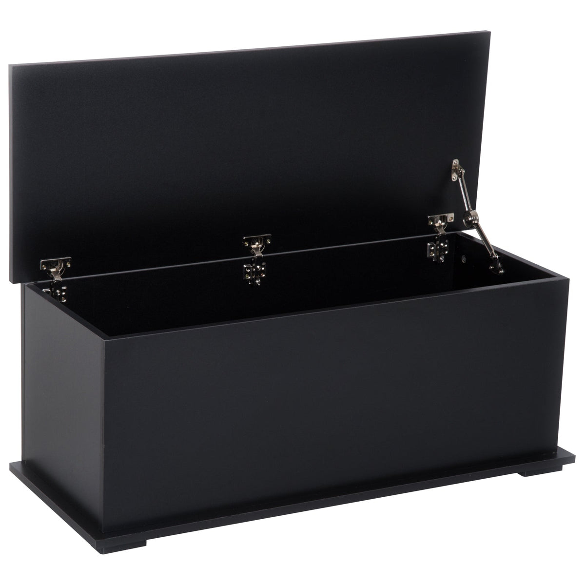 39.5" Storage Chest with 2 Safety Hinges, Storage Box Organizer with Flip-Top Lid, Entryway Storage Bench, Black