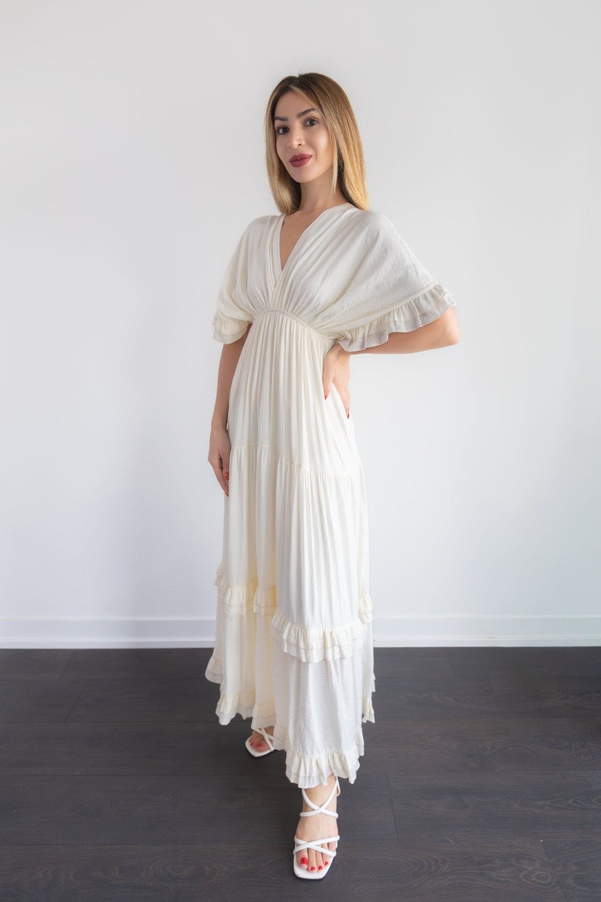 Flowy Maxi Dress with Ruffles Details
