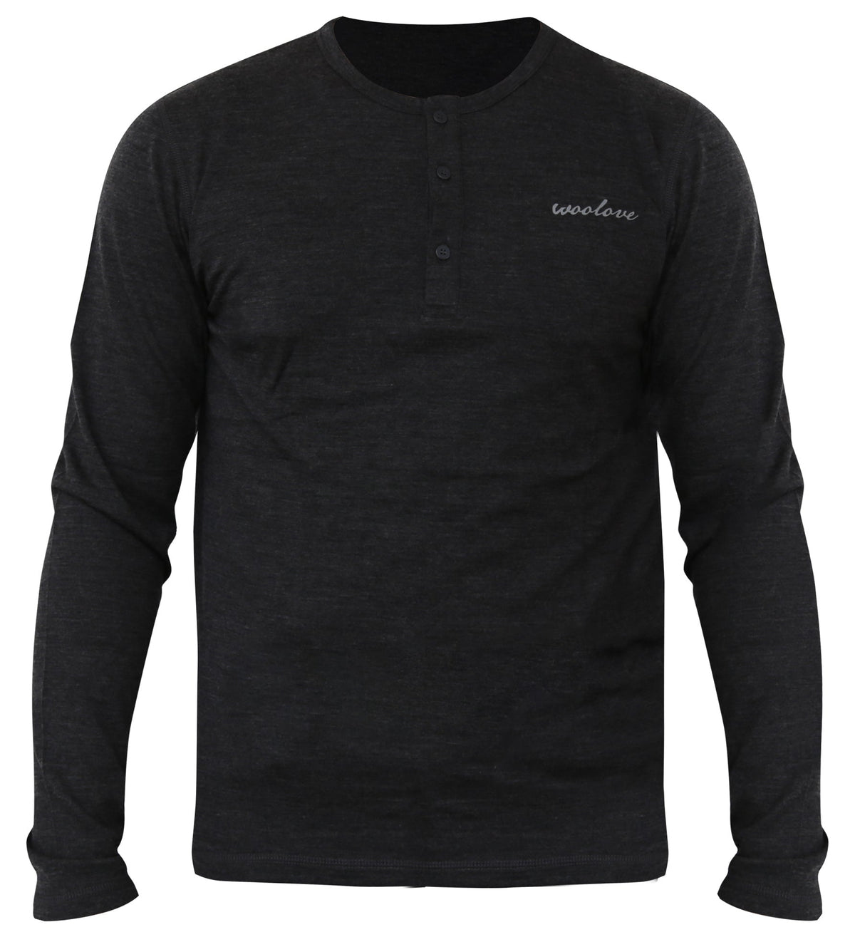 Men's 100% Merino Wool Long Sleeve Henley 190 GSM